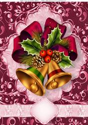 Beautiful Bells with Burgundy Bow A4