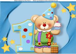 Happy 1st Birthday Bear A4