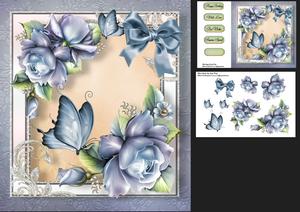 Beautiful Pale Blue Roses 8x8 Mini Kit