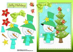 Snowman Dressed in Green