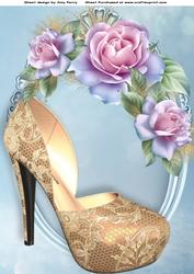 Beautiful Cream Shoe with Roses A4