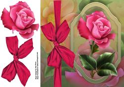 Beautiful Hot Pink Rose 8x8