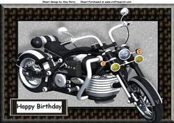 Beautiful Black Motorbike A4