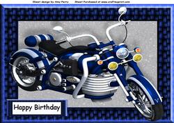 Beautiful Blue Motorbike A4