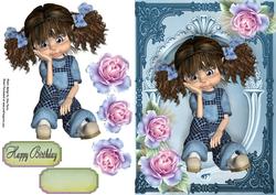 Image of cup598701_983 - Little Kiki Girl with Blue Frosted Roses