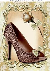 Lovely Brown Shoe with Cream Bow A4