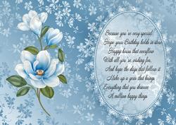Beautiful Blue Floral Insert