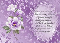 Beautiful Lilac Floral Insert