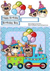 Animal Fun Train Boys 8x8