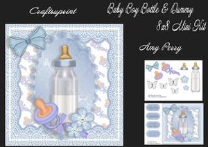 Baby Boy Bottle & Dummy 8x8 Mini Kit