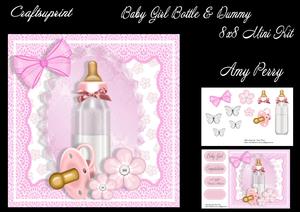 Baby Girl Bottle & Dummy 8x8 Mini Kit