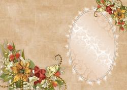 Beautiful Vintage Floral Spray Insert