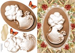 Beautiful Beige Cameo with Vintage Flowers