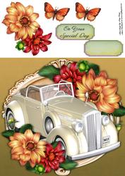 Beautiful Cream Wedding Car with Dahilia'a 8x8