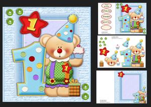 Birthday Bear 1st 8x8 Mini Kit