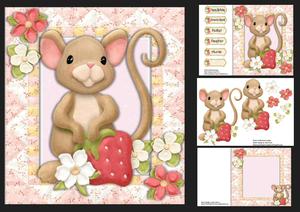 Gorgeous Mouse with Strawberry and Flowers 8x8 Mini Kit