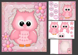 Gorgeous Pink Owl 8x8 Mini Kit
