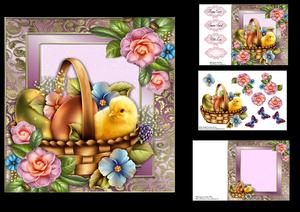 Gorgeous Chick & Eggs in a Basket 8x8 Mini Kit