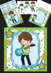 Little Boy with His Guitar 8x8 Mini Kit