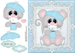Gorgeous Get Well Soon Mouse 8x8