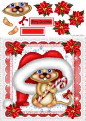 Gorgeous Christmas Mouse with Candy Cane 8x8