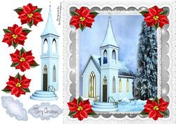 Beautiful Blue Church 8x8