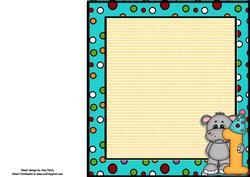 Happy 1st Birthday Hippo 8x8 Insert