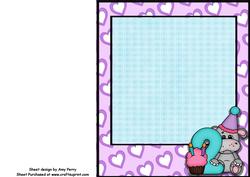Happy 2nd Birthday Hippo 8x8 Insert