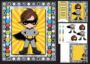 Superhero Boy Grey & Black 8x8 Mini Kit