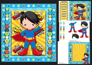 Super Hero Boy Red & Blue with Cape 8x8 Mini Kit