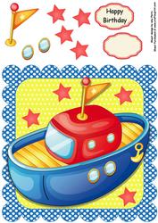 Blue & Red Boat