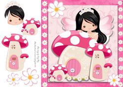 Pretty Fairy with Toad Stools 8x8