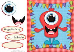 One Eyed Red Monster 8x8