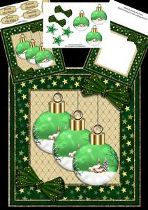 Beautiful Green Baubles 8x8 Mini Kit