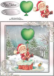 Santa with a Balloon 8x8