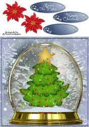 Christmas Tree in Snow Globe 8x8
