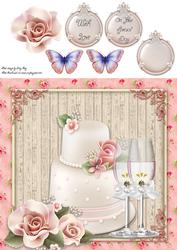 Beautiful Cake & Glasses 8x8