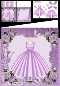 Beautiful Lilac Dress with Roses 8x8 Mini Kit