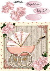 Beautiful Pink Pram 8x8