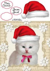 Fluffy Festive Kitten 8x8