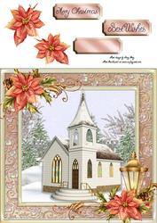 Beautiful Christmas Church Scene 8x8