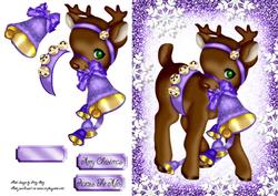 Gorgeous Brown Reindeer with Purple Bells