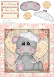 Gorgeous Get Well Soon Hippo 8x8