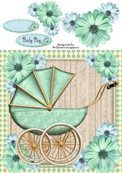 Beautiful Aqua Pram 8x8