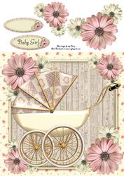 Beautiful Pale Pink Pram 8x8