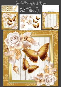 Golden Butterflies & Roses 8x8 Mini Kit