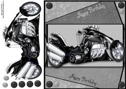 Beautiful Silver & Black Motorbike 8x8