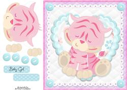 Adorable Pink Tiger 8x8