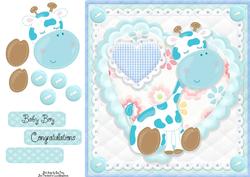 Adorable Blue Giraffe 8x8