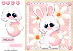 White Bunny with Easter Egg 8x8